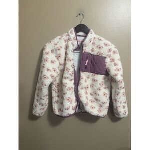 BCBG Girls Sherpa Floral Zip Up Jacket